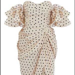 Polka dot off the shoulder on trend dress